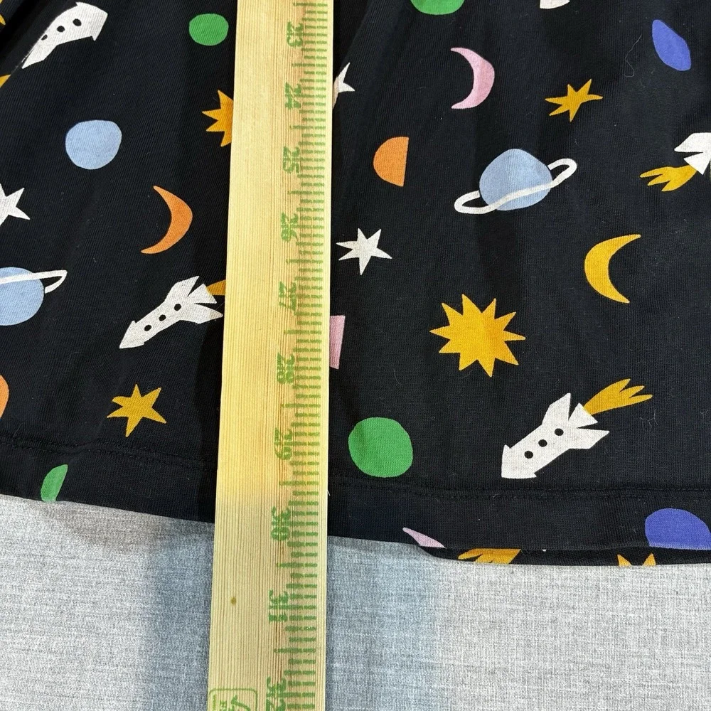 Hanna Andersson Black Space Twirl Dress Rocket, Planets, Stars Girls size 12
